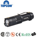 3 modes Flashlight 3W 300LM Torch Adjustable Focus Zoom Light Black